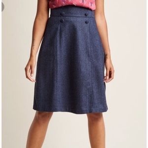 ModCloth High Waisted Timeless Elements Gray Skirt